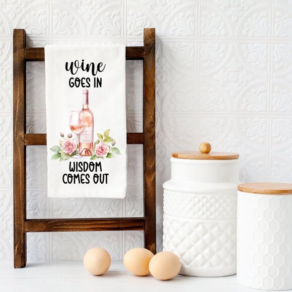 Funny Bar Towels For Wine Lover, Wine Gift For A Friend, Bar & Kitchen Decor - Picture 1 of 9